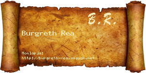 Burgreth Rea névjegykártya